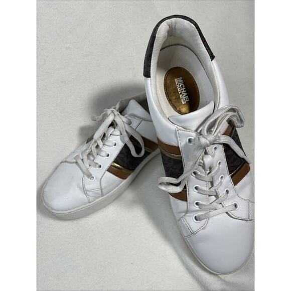 Michael Kors Collection Other - Michael Kors Poppy Stripe Lace Up Shoes Brown/White Size 10M Men’s- EUC!!